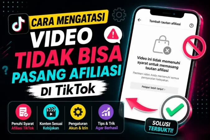 Cara Mengatasi Video Tidak Bisa Pasang Afiliasi di TikTok