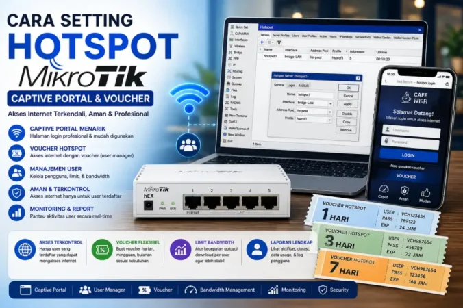 Cara Setting Hotspot Mikrotik: Captive Portal & Voucher
