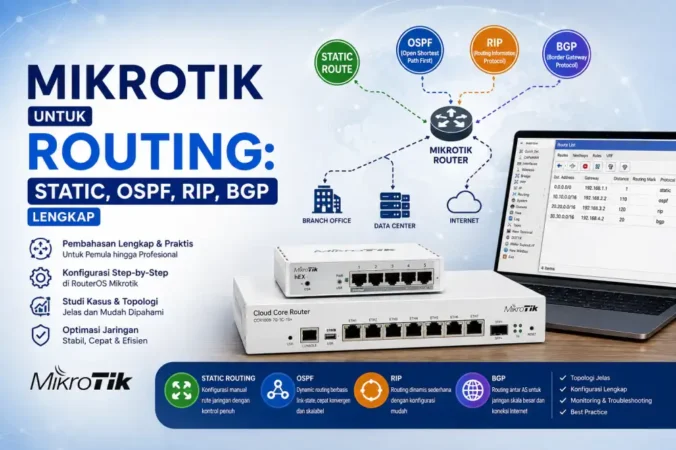 Mikrotik untuk Routing: Static, OSPF, RIP, BGP Lengkap