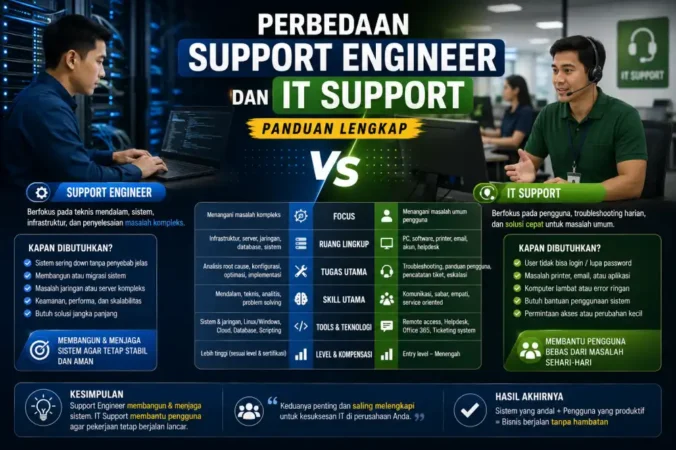 Perbedaan Support Engineer dan IT Support: Panduan Lengkap