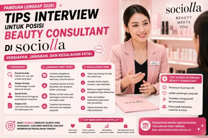 Tips Interview untuk Posisi Beauty Consultant di Sociolla 2026: Persiapan, Jawaban, dan Kesalahan Fatal
