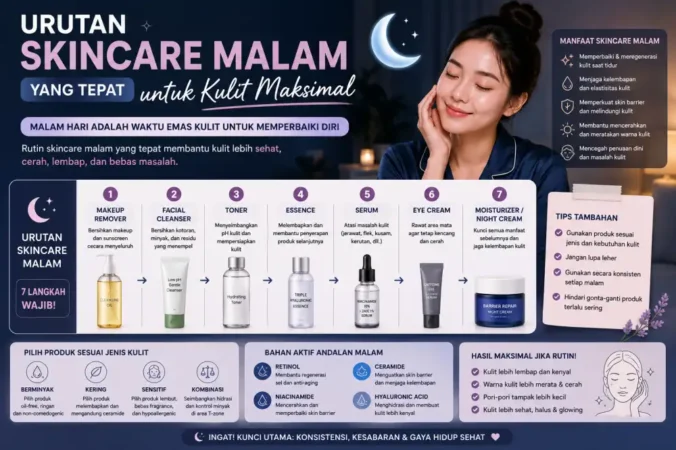 Urutan Skincare Malam yang Tepat untuk Kulit Maksimal