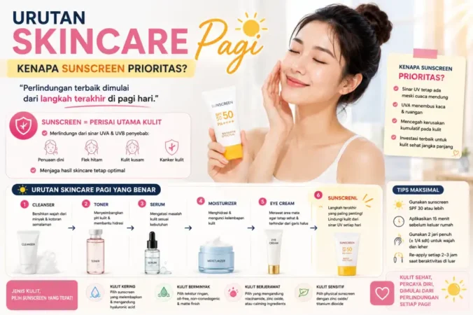 Urutan Skincare Pagi: Kenapa Sunscreen Prioritas