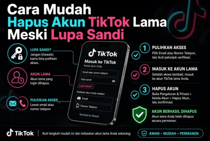 Cara Mudah Hapus Akun TikTok Lama Meski Lupa Sandi