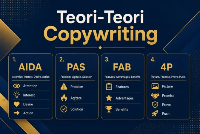 Teori-Teori Copywriting: AIDA, PAS, FAB, dan 4P
