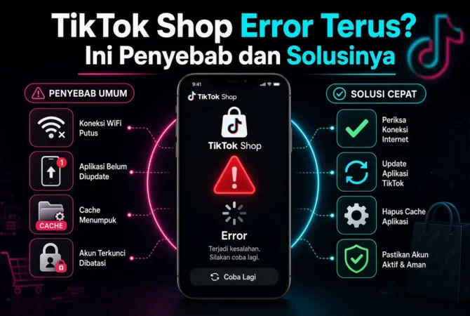 TikTok Shop Error Terus? Ini Penyebab dan Solusinya