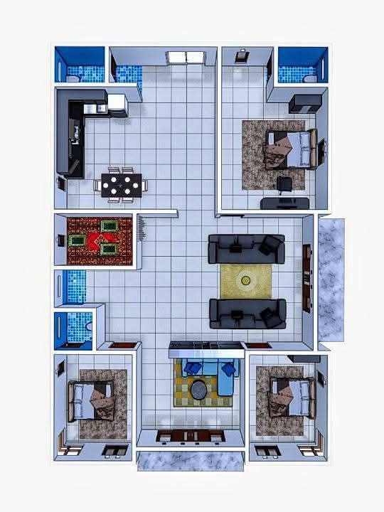 Desain Denah Rumah Minimalis 4 Kamar Tidur yang Nyaman dan Fungsional