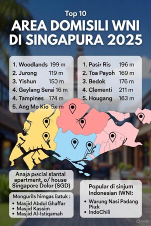 10 Daerah Tempat Tinggal WNI di Singapura 2025 – Paling Banyak Orang Indonesia