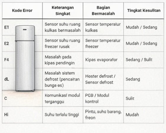 Kode Error Kulkas Polytron 2 Pintu