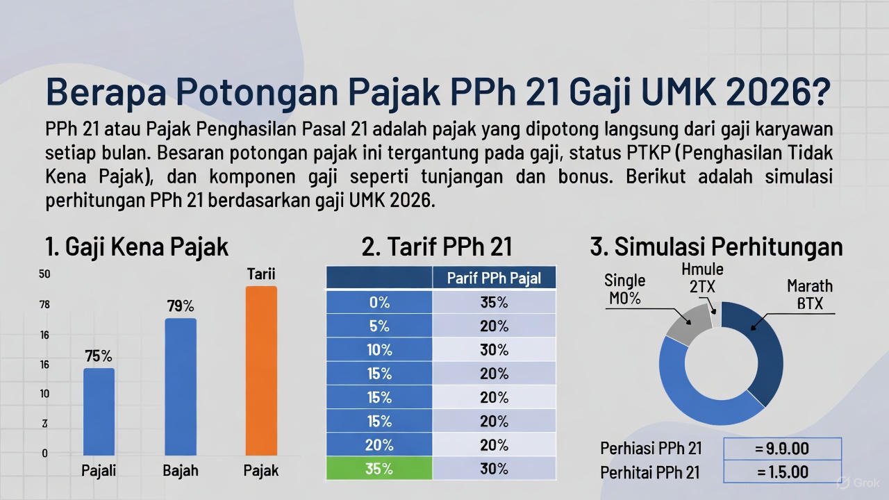Berapa Potongan Pajak PPh 21 untuk Gaji UMK 2026? Rumus & Contoh Lengkap