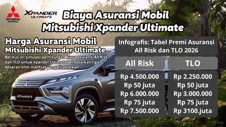 Biaya Asuransi Mobil Mitsubishi Xpander Ultimate 2026: Estimasi Premi All Risk dan TLO Terbaru