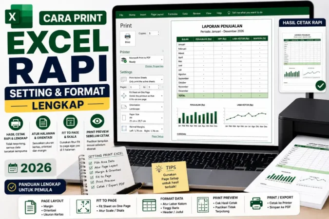 Cara Print Excel Rapi: Setting & Format Lengkap