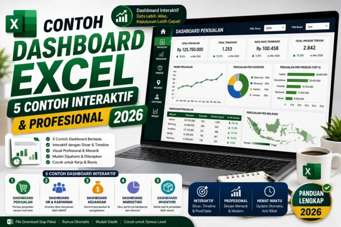 Contoh Dashboard Excel: 5 Contoh Interaktif & Profesional 2026