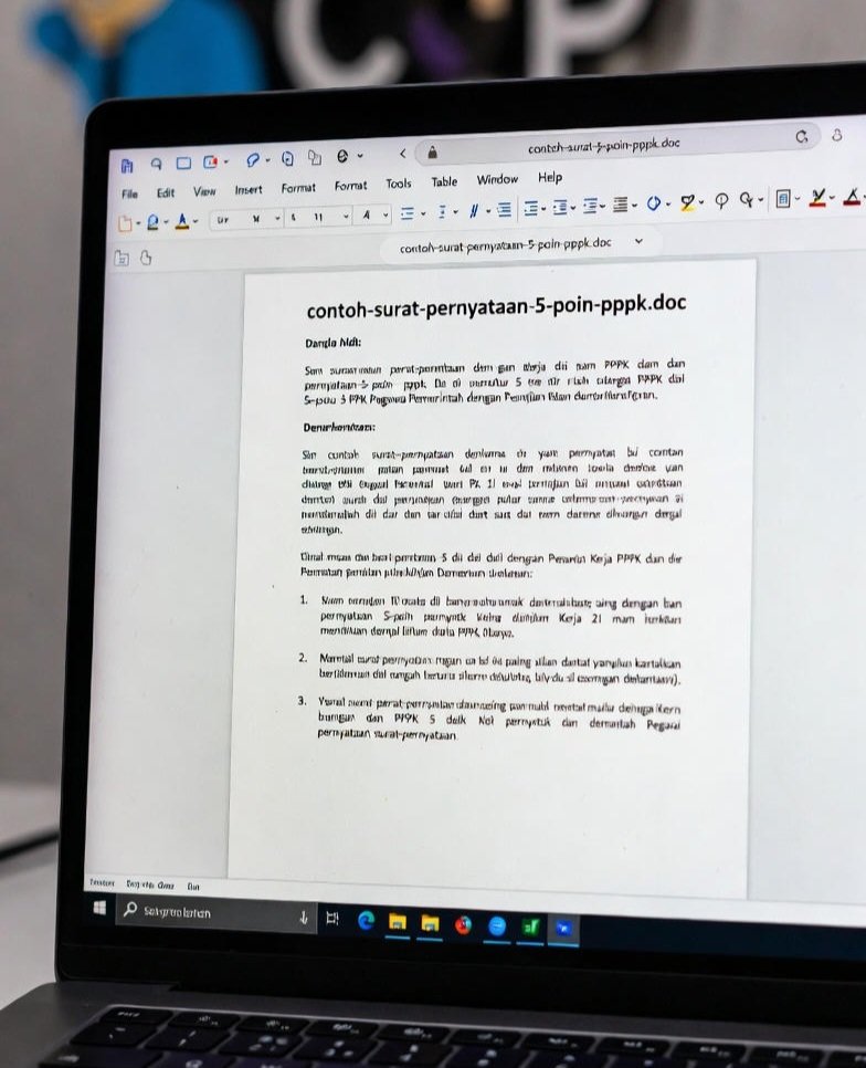 Contoh Surat Pernyataan 5 Poin PPPK Doc 2026: Format Resmi & Cara Pengisian