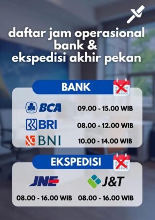 Daftar Jam Operasional Bank dan Ekspedisi di Akhir Pekan (Sabtu-Minggu) Indonesia Terlengkap