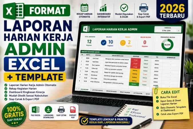 Format Laporan Harian Kerja Admin Excel + Template
