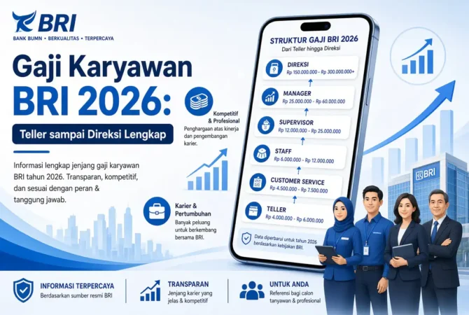 Gaji Karyawan BRI 2026: Teller sampai Direksi Lengkap