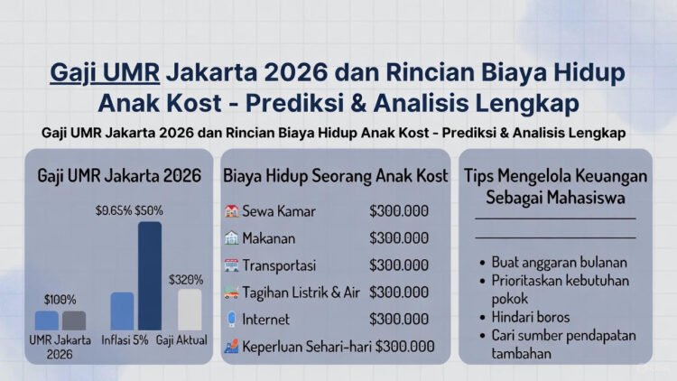 Gaji UMR Jakarta 2026 dan Rincian Biaya Hidup Anak Kost – Prediksi & Analisis Lengkap