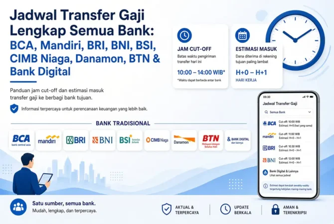 Jadwal Transfer Gaji Semua Bank di Indonesia Terlengkap