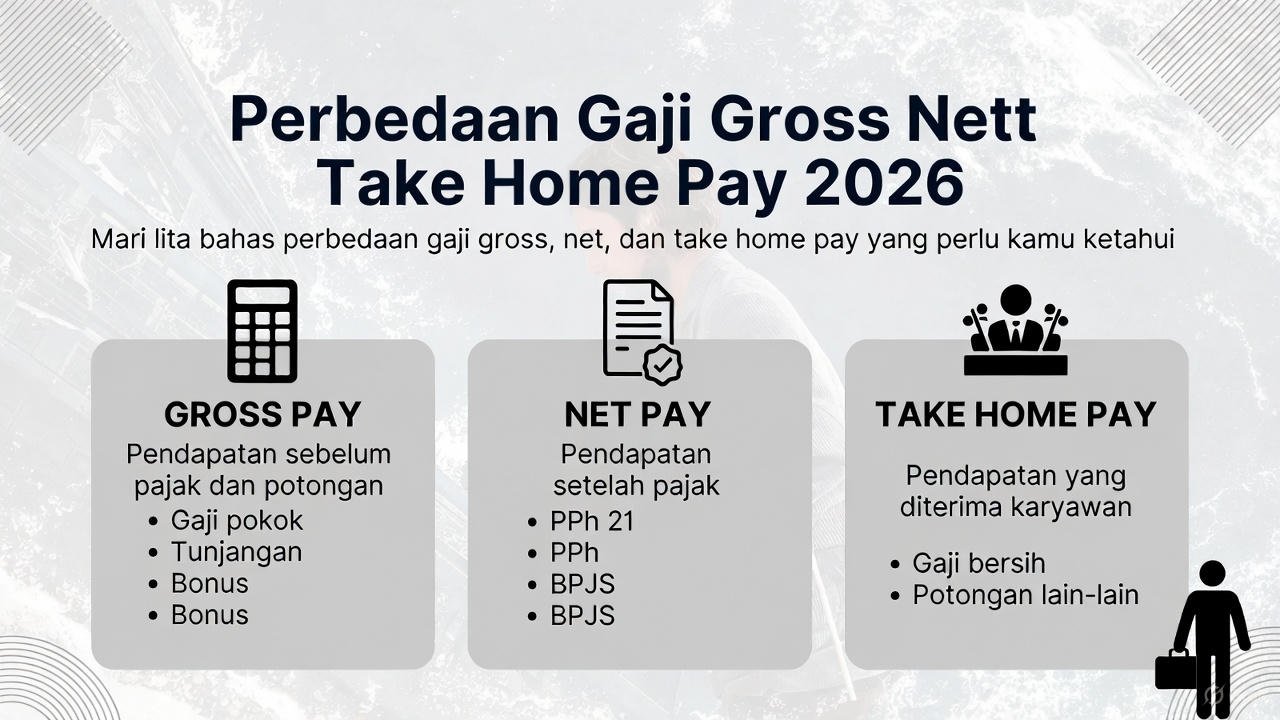 Perbedaan Gaji Gross Nett Take Home Pay 2026 – Penjelasan Lengkap & Contoh