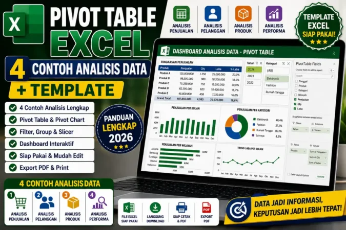 Pivot Table Excel: 4 Contoh Analisis Data + Template