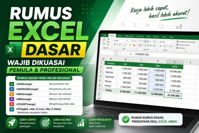 Rumus Excel Dasar Wajib Dikuasai Pemula & Profesional