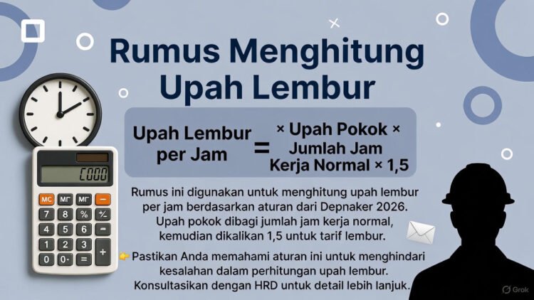 Rumus Menghitung Upah Lembur per Jam Depnaker 2026 – Cara Hitung Lengkap & Contoh