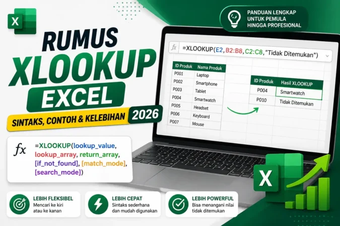 Rumus XLOOKUP Excel: Sintaks, Contoh & Kelebihan 2026