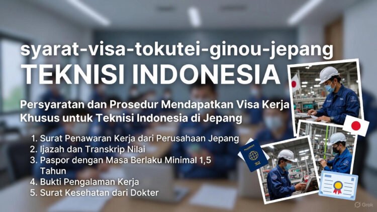 Syarat Visa Tokutei Ginou Jepang untuk Teknisi Indonesia 2026: Panduan Lengkap