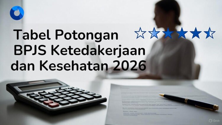 Tabel potongan BPJS Ketenagakerjaan dan Kesehatan 2026 terbaru: besaran iuran JHT, JP, JKK, JKM, Kesehatan (karyawan & perusahaan). Simak rumus, contoh hitung, dan aturan 2026!