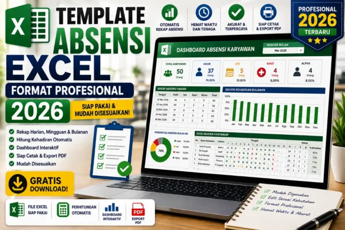 Template Absensi Excel Format Profesional 2026