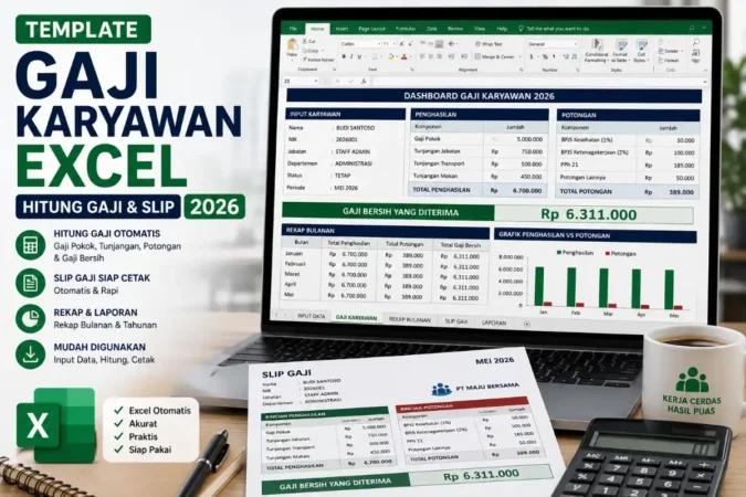 Template Gaji Karyawan Excel: Hitung Gaji & Slip 2026