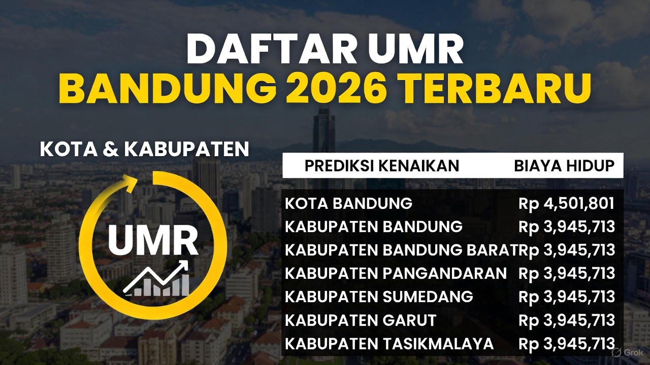 Daftar UMR Bandung 2026 Terbaru: Kota & Kabupaten, Prediksi Kenaikan & Biaya Hidup