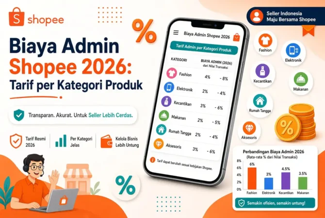 Biaya Admin Shopee 2026: Tarif per Kategori Produk