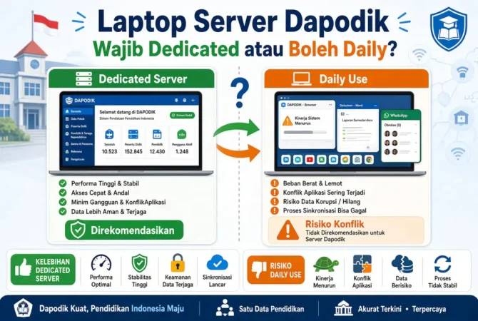 Laptop Server Dapodik: Wajib Dedicated atau Boleh Daily?