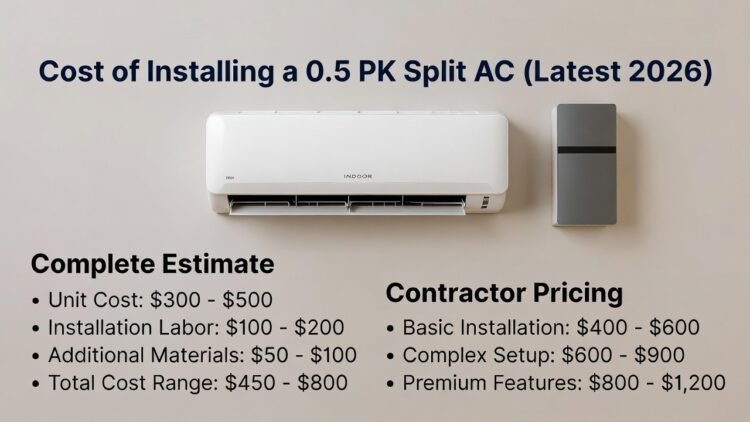 Biaya Pasang AC Split 0.5 PK Terbaru 2026 – Harga Borongan & Estimasi Lengkap