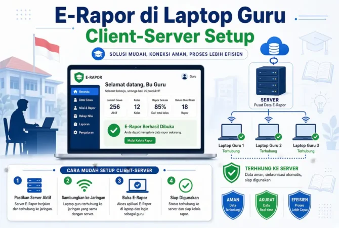 Cara Agar E-Rapor Dibuka di Laptop Guru (Client-Server)