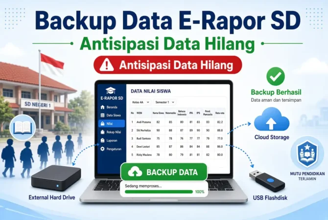 Cara Backup Data E-Rapor SD, Antisipasi Data Hilang