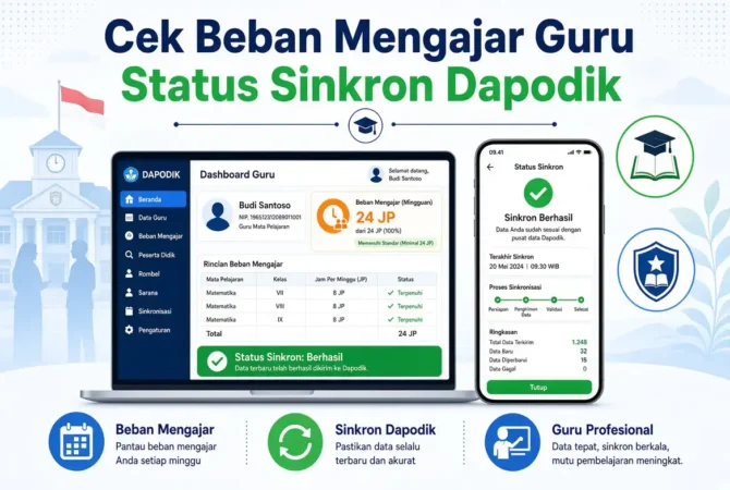 Cara Cek Beban Mengajar Guru & Status Sinkron Dapodik