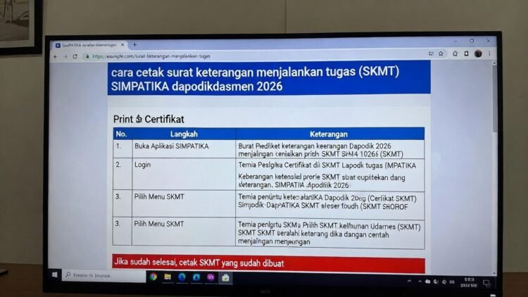 Cara Cetak Surat Keterangan Menjalankan Tugas (SKMT) di Simpatika/Dapodik 2026: Panduan Lengkap & Terbaru