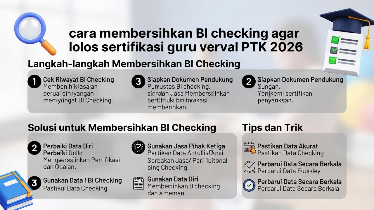Cara Membersihkan BI Checking untuk Guru 2026: Mitos dan Fakta agar Lolos Sertifikasi Guru serta Verval PTK