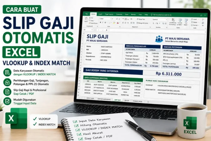 Cara Buat Slip Gaji Otomatis Excel VLOOKUP & INDEX MATCH