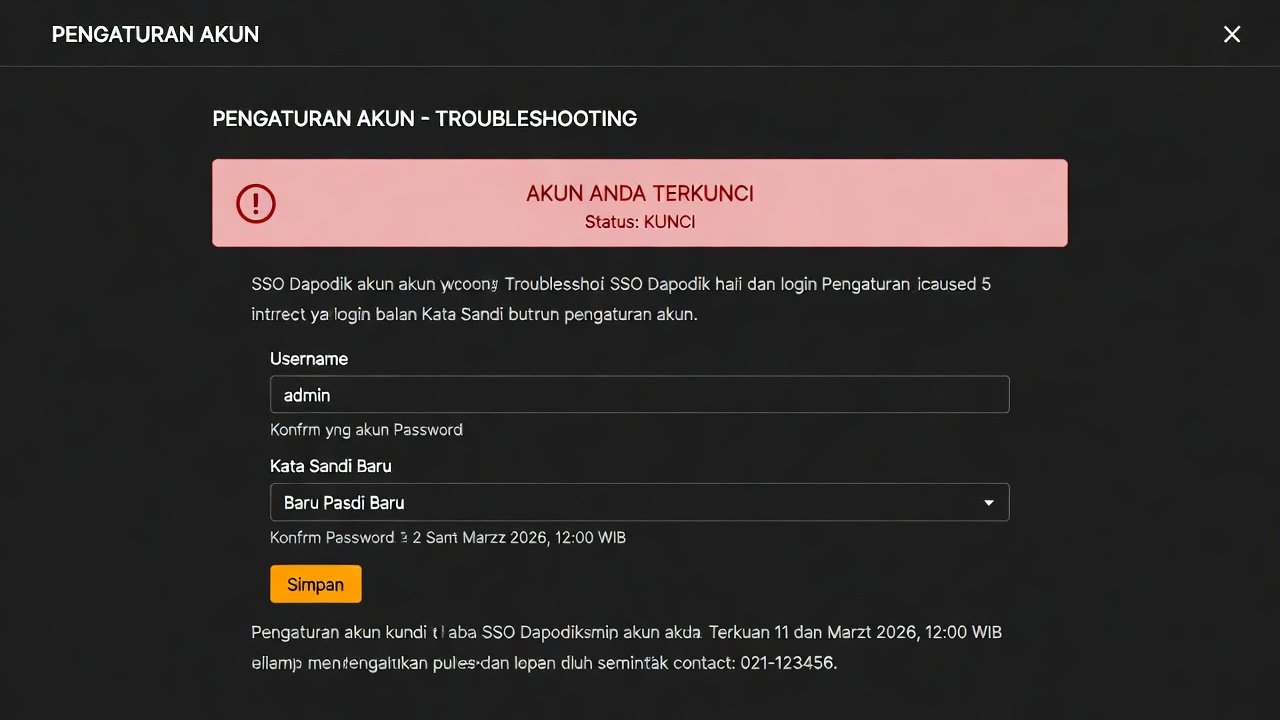 Cara Mengatasi Akun SSO Dapodik Terkunci karena Salah Login 2026 – Solusi Cepat & Aman