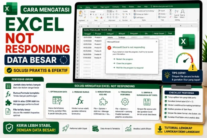 Cara Mengatasi Excel Not Responding Data Besar