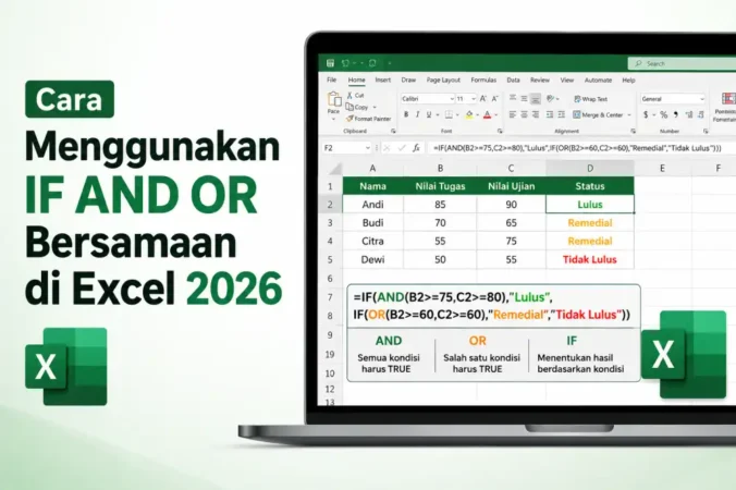 Cara Menggunakan IF AND OR Bersamaan di Excel 2026