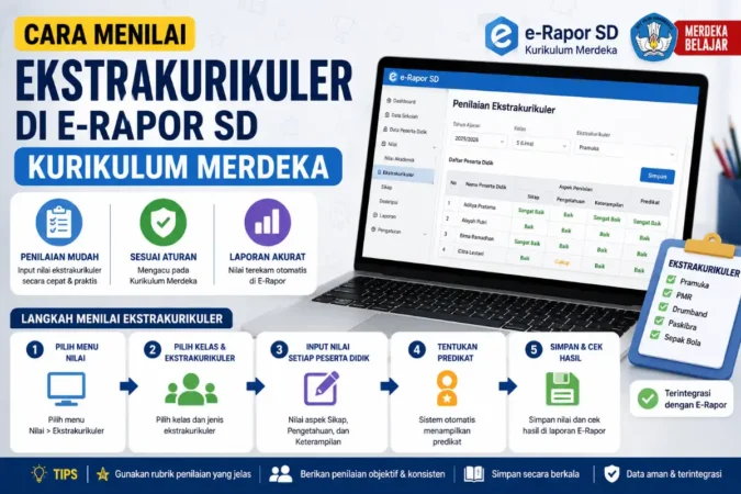 Cara Menilai Ekstrakurikuler di E-Rapor SD Kurikulum Merdeka