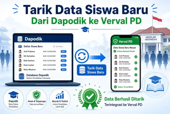 Cara Tarik Data Siswa Baru dari Dapodik ke Verval PD