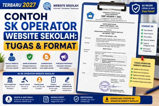 Contoh SK Operator Website Sekolah: Tugas & Format