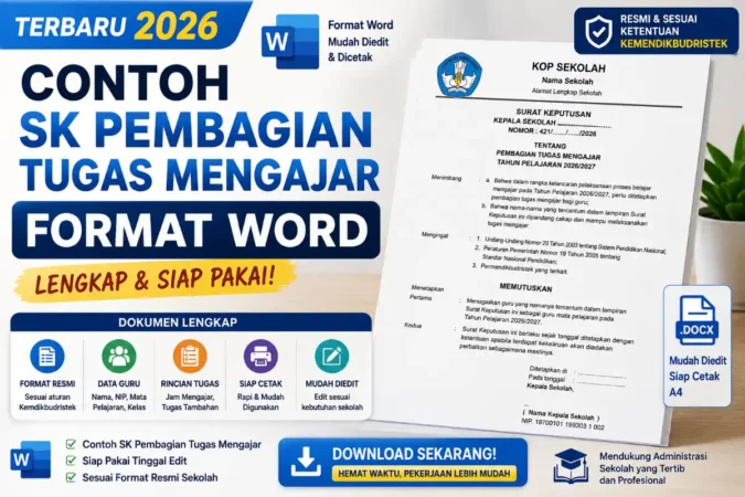 Contoh SK Pembagian Tugas Mengajar Format Word Lengkap