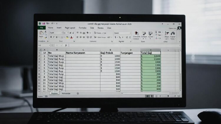 Contoh Slip Gaji Karyawan Swasta Format Excel 2026: Komponen Lengkap & Download Template
